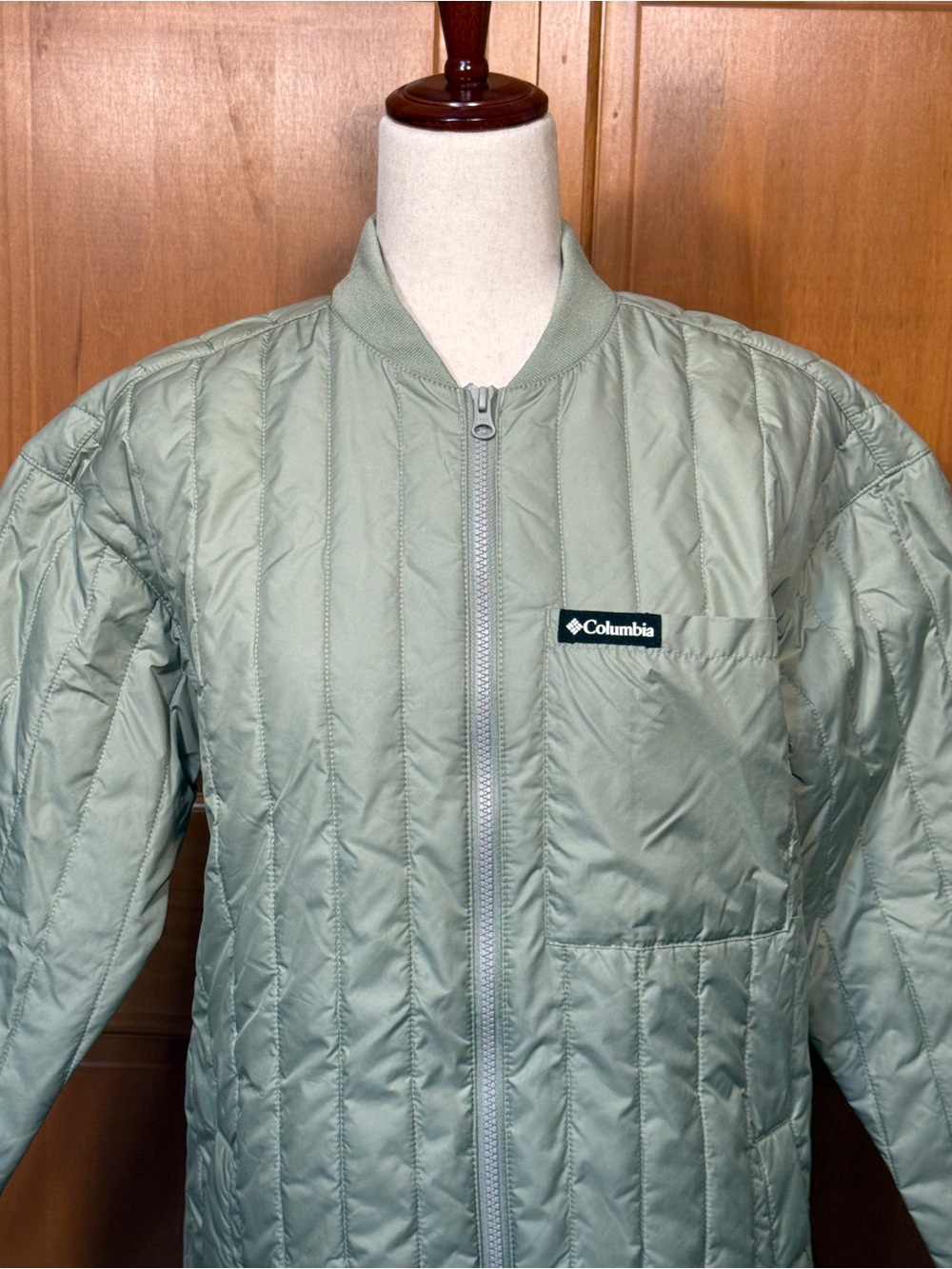 Columbia Peony Park Green Quilted Overshirt Puffer Jacket - Picture 3 of 13